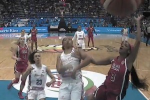 看不出来啊！麦基同母异父的妹妹血帽扇飞安吉尔·里斯的上篮！